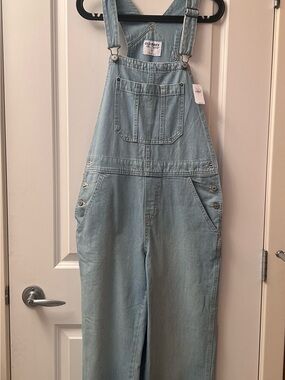 Old Navy Light Blue Denim Baggy Wide-Leg Overalls